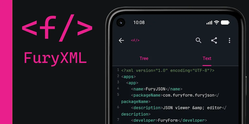 FuryXML interface preview